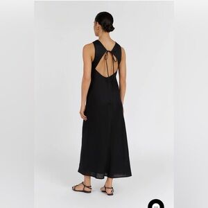 🖤DISSH🖤MERCURY BLACK LINEN MIDI DRESS SIZE 2 US